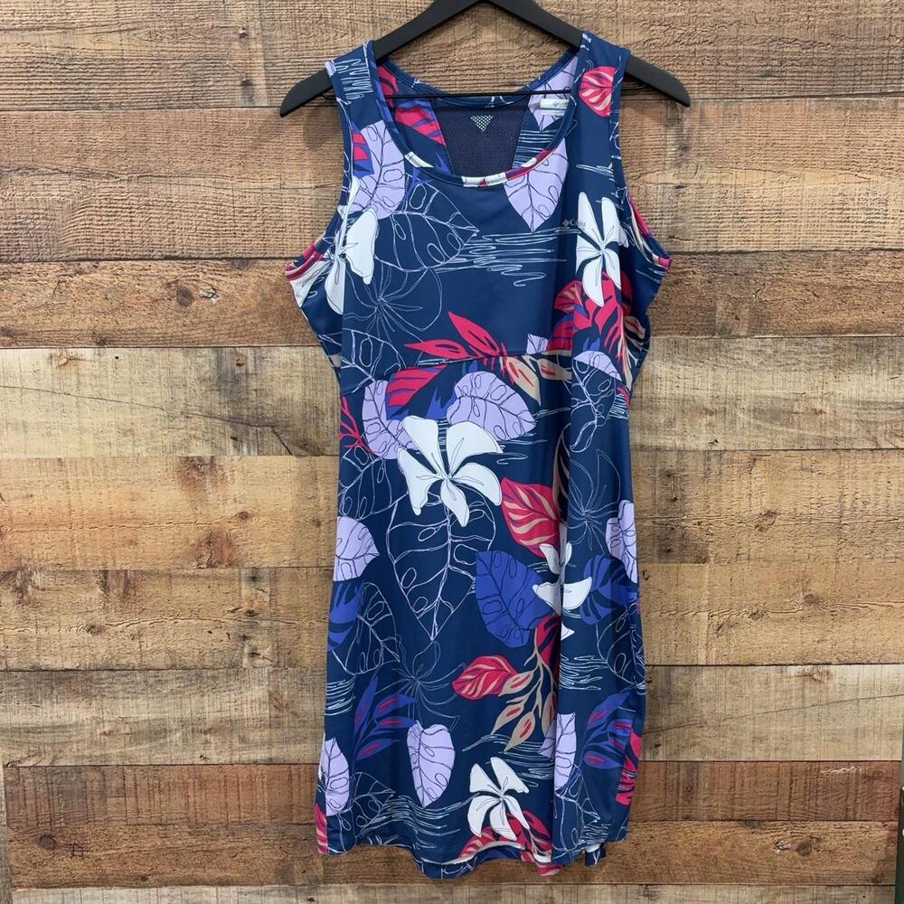 Columbia Tank Dress Womens Size XL Multicolor Floral PFG Tropical Sundress